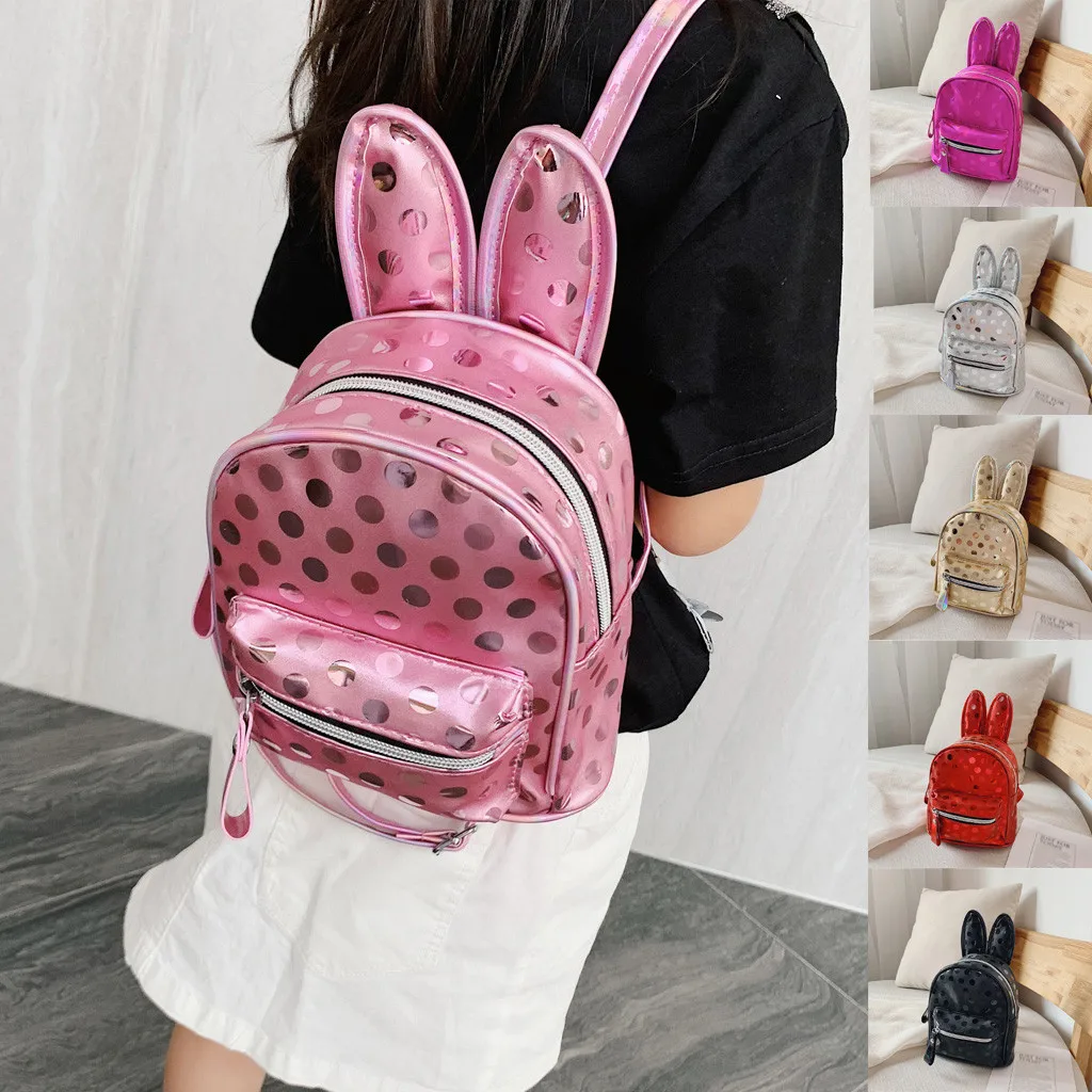 Casual Female Children Backpack Bag Cartoon Rabbit Ear Bag Wave Point Package Backpacks Small Leather Bags For Girls Kid Mochila
Casual Female Children Backpack Bag Cartoon Rabbit Ear Bag Wave Point Package Backpacks Small Leather Bags For Girls Kid Mochila