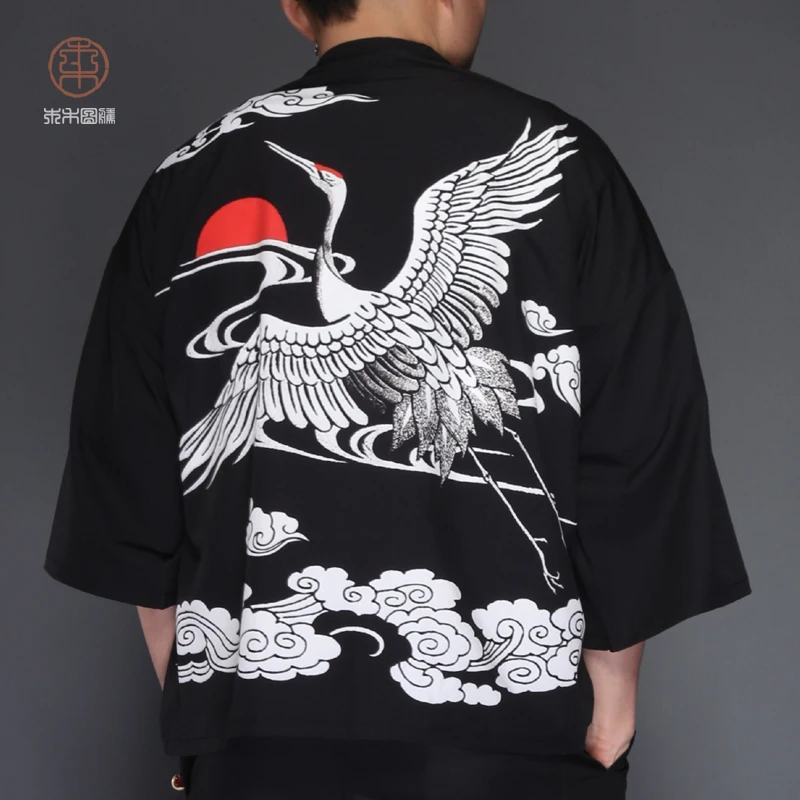 Crane printing new retro Chinese style Chinese clothing costume robe thin coat sun protection clothing cloak male kimono
Crane printing new retro Chinese style Chinese clothing costume robe thin coat sun protection clothing cloak male kimono