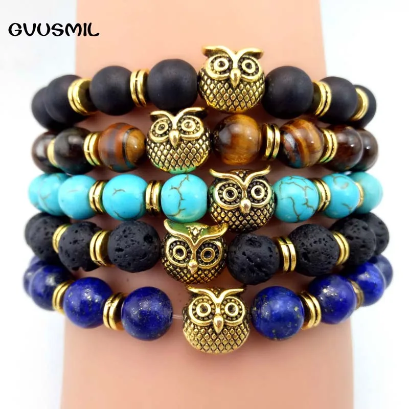 GVUSMIL Brand Men Jewelry Wholesale 1pc New Design 8mm Natural Matte Onyx Stone Alloy Owl Bracelet
GVUSMIL Brand Men Jewelry Wholesale 1pc New Design 8mm Natural Matte Onyx Stone Alloy Owl Bracelet