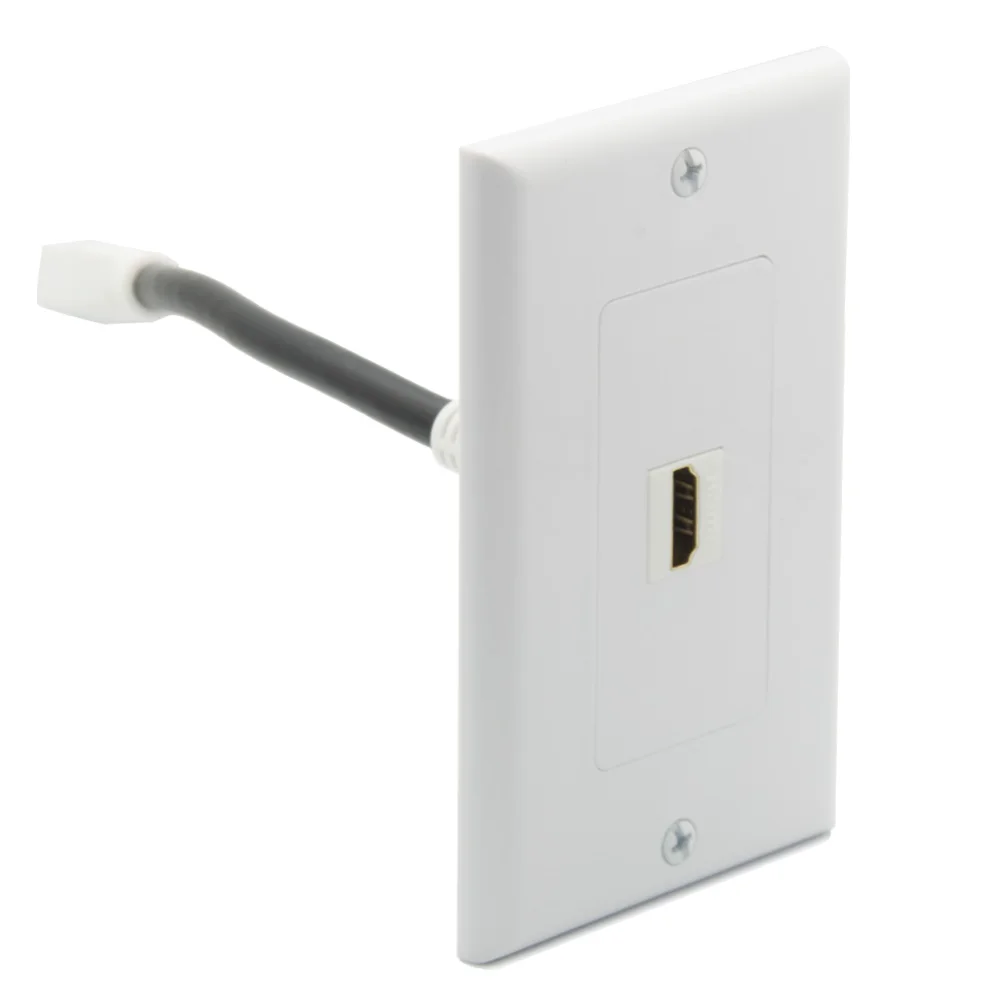 1 Gang Decorative Style Single Port HDMI Wall Plate With Backside Short HDMI cable
1 Gang Decorative Style Single Port HDMI Wall Plate With Backside Short HDMI cable