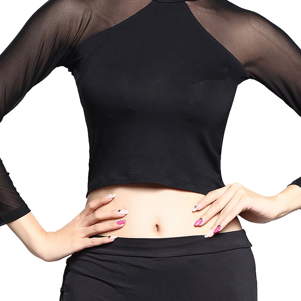 New Latin Dance Top Adult Women Modal Black Splicing Gauze Women Lady Dance Shirt Ballroom Waltz Cowboy Latino Dancewear MD6213
New Latin Dance Top Adult Women Modal Black Splicing Gauze Women Lady Dance Shirt Ballroom Waltz Cowboy Latino Dancewear MD6213