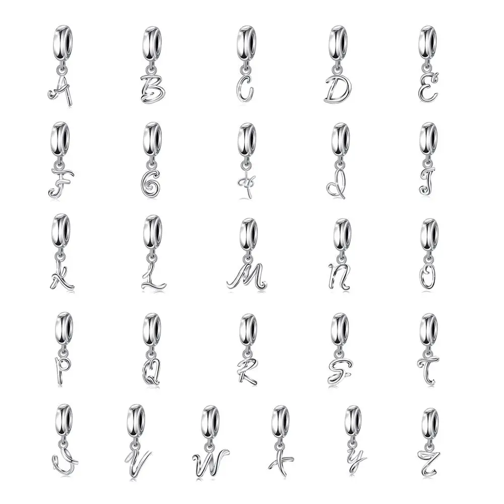 EUDORA Original 100% 925 Sterling Silver Bead Charm A-Z 26 Letters Charms Alphabet Beads Fit Pandora Bracelets Women Diy Jewelry
EUDORA Original 100% 925 Sterling Silver Bead Charm A-Z 26 Letters Charms Alphabet Beads Fit Pandora Bracelets Women Diy Jewelry