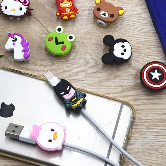 100 шт мультяшный милый силиконовый USB кабель протектор для передачи данных Шнур
