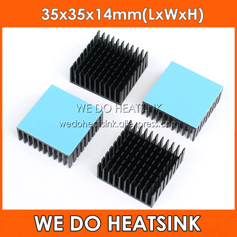 Wholesale 35x35x14mm Black / Gold Slotted Anodized Aluminum Heatsink Cooler With Thermal Conductive Adhesive Pads Applied
Wholesale 35x35x14mm Black / Gold Slotted Anodized Aluminum Heatsink Cooler With Thermal Conductive Adhesive Pads Applied