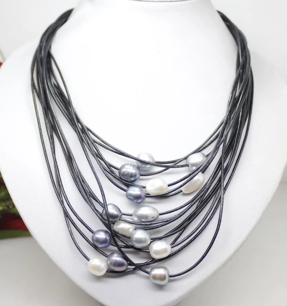 10-12mm Real White Gray Black Freshwater Pearl Pendant Necklace Leather Cord Magnet Clasp Fashion Jewelry
10-12mm Real White Gray Black Freshwater Pearl Pendant Necklace Leather Cord Magnet Clasp Fashion Jewelry