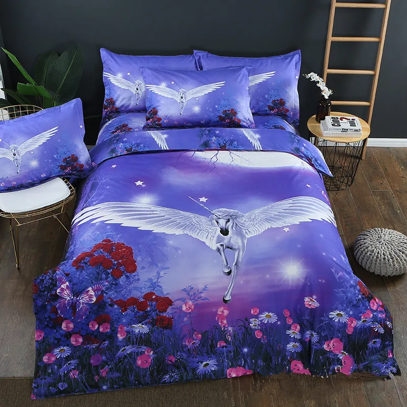 Cartoon Unicorn Luxury Home Fashion Bedding Set Colorful Polyester Comforter and Pillowcases Super King Twin Size Kids Bed Cover
Cartoon Unicorn Luxury Home Fashion Bedding Set Colorful Polyester Comforter and Pillowcases Super King Twin Size Kids Bed Cover