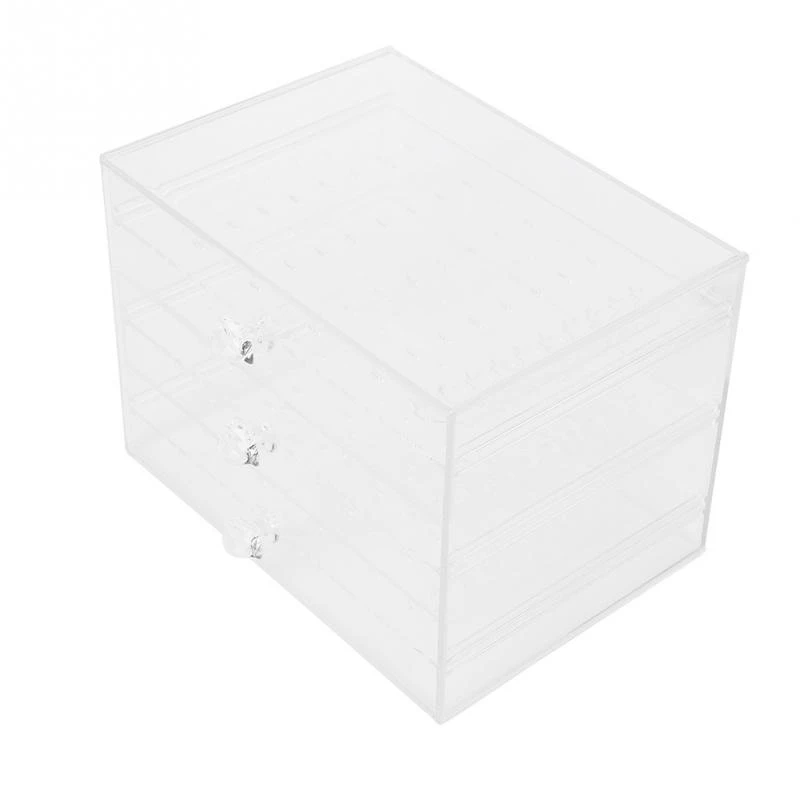 3 Vertical Drawer Earring Holder Jewelry Storage Box Transparent Display Jewellery Stand Cases | Украшения и аксессуары
