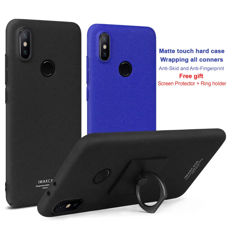 IMAK Для Xiaomi Mi 6X ковбойский корпус матовый ПК Жесткий чехол с кольцом который можно