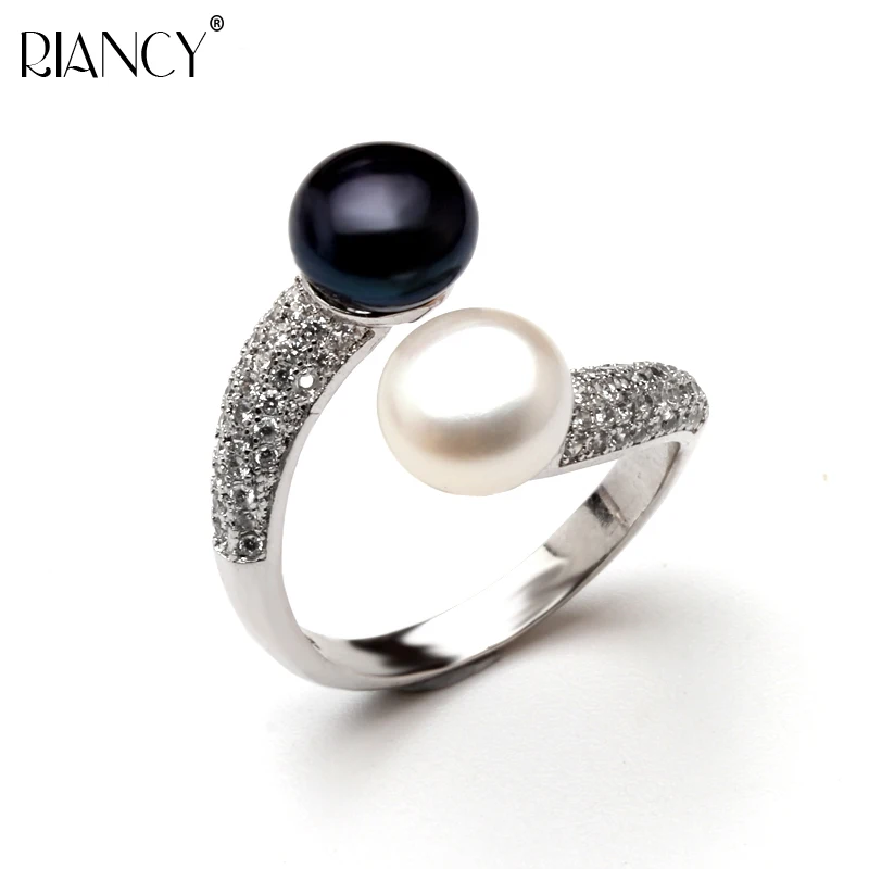 Fashion Adjustable Open Ring High Quality Black and white Pearl Rings for Women Wedding Jewelry Gift
Fashion Adjustable Open Ring High Quality Black and white Pearl Rings for Women Wedding Jewelry Gift