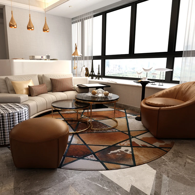 American style luxury cowhide seamed round rug modern natrual milch cowskin brown carpet for living room decoration fur mat
American style luxury cowhide seamed round rug modern natrual milch cowskin brown carpet for living room decoration fur mat