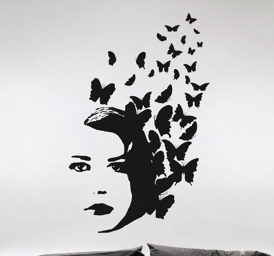Butterfly Hair Creative Wall Stickers Removable Home Decor Living Room Beauty Salon Decor Melancholy woman Wall Art Decal ZA996
Butterfly Hair Creative Wall Stickers Removable Home Decor Living Room Beauty Salon Decor Melancholy woman Wall Art Decal ZA996