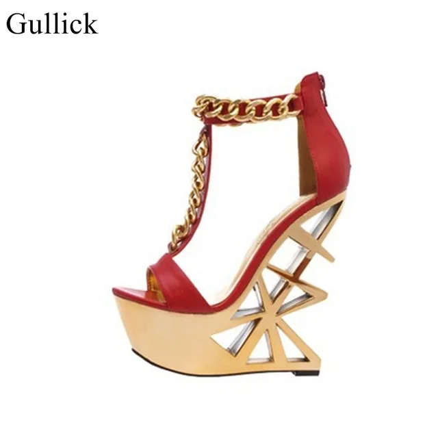 Newest Style Women Solid Color Metal Chain Decoration Strange Heel Platform Sandals Summer Fashion Back Zipper Open Toe Shoes
Newest Style Women Solid Color Metal Chain Decoration Strange Heel Platform Sandals Summer Fashion Back Zipper Open Toe Shoes