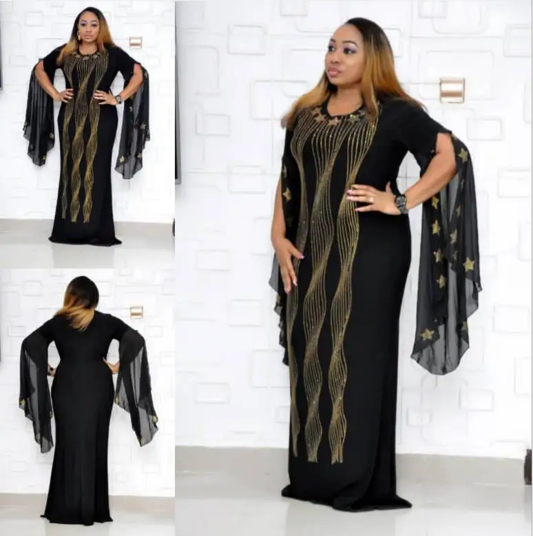African Dresses for Women Dashiki Diamond African Clothes Bazin Broder Riche Sexy Slim Ruffle Sleeve Robe Evening Long Dress
African Dresses for Women Dashiki Diamond African Clothes Bazin Broder Riche Sexy Slim Ruffle Sleeve Robe Evening Long Dress