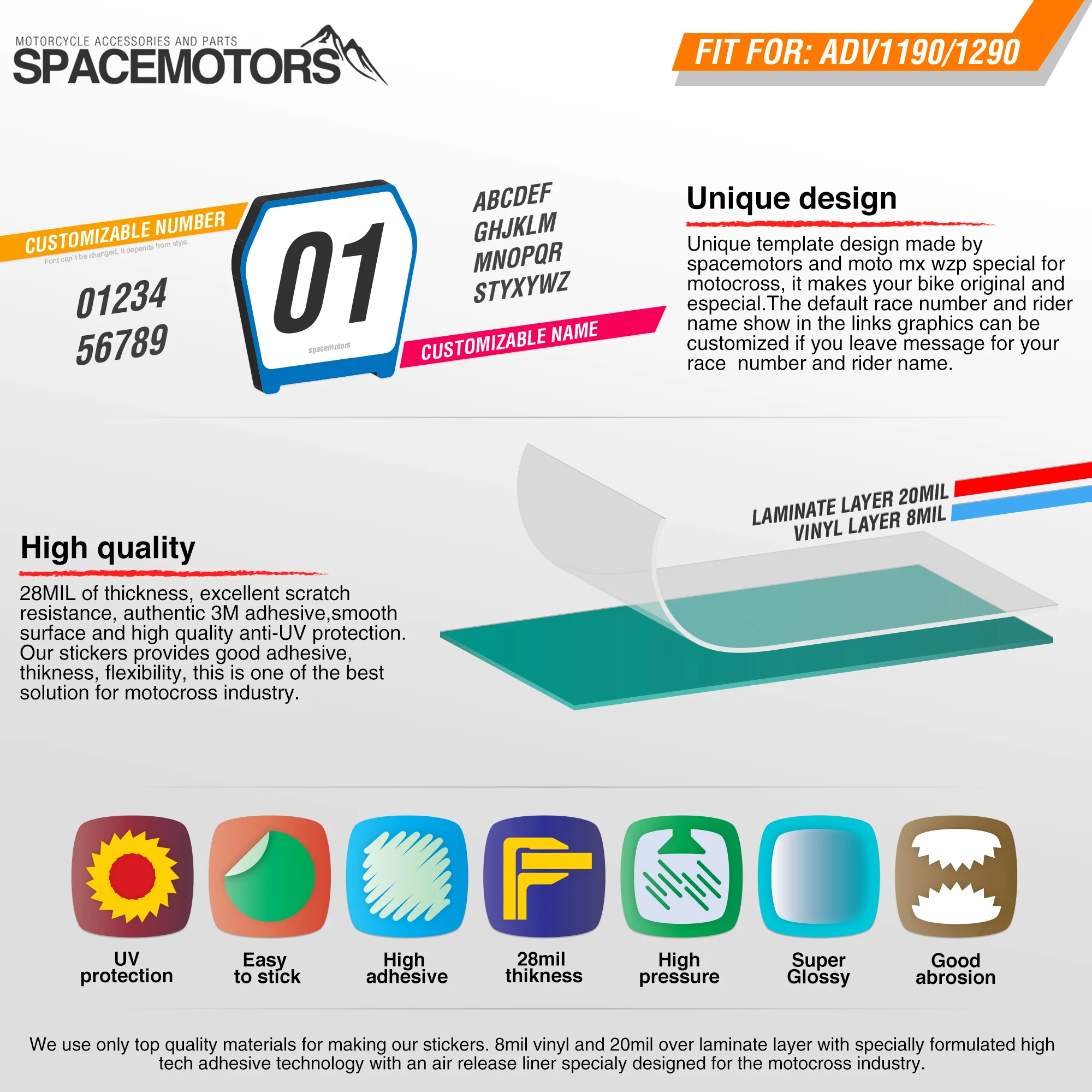 MotoSpace Customized Team Graphics Backgrounds Decals 3M Custom Stickers For KTM ADV 1050 1090 1190 1290 120
MotoSpace Customized Team Graphics Backgrounds Decals 3M Custom Stickers For KTM ADV 1050 1090 1190 1290 120