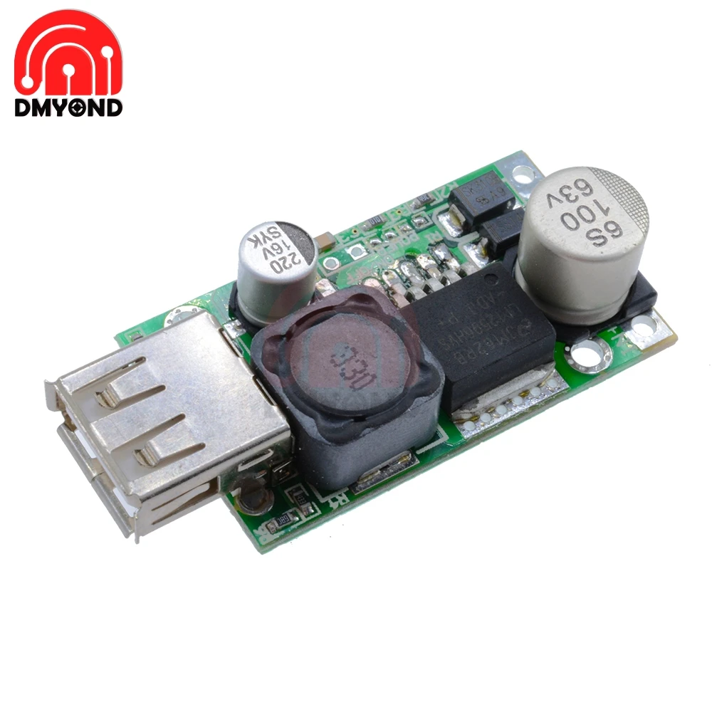 LM2596HV 5V DC понижающий преобразователь Плата модуль 9V 12V 24V 36V 48V до 3A USB зарядное