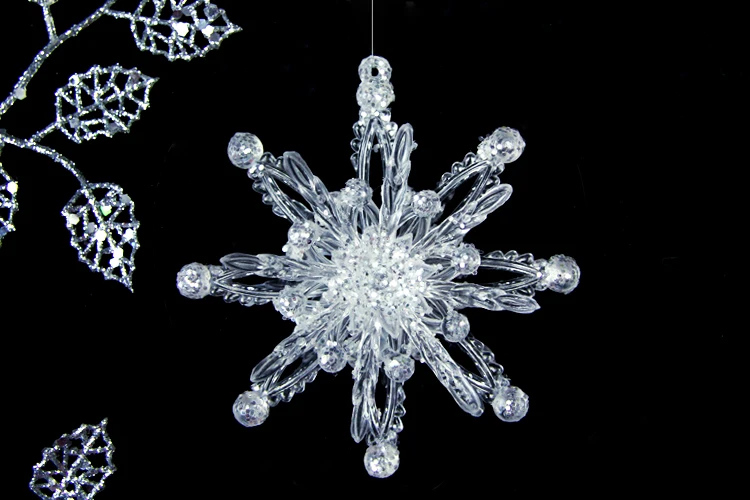 Christmas decorations wedding scene layout tree hanging window arrangement 11CM acrylic three-dimensional snowflake 3 | Дом и сад