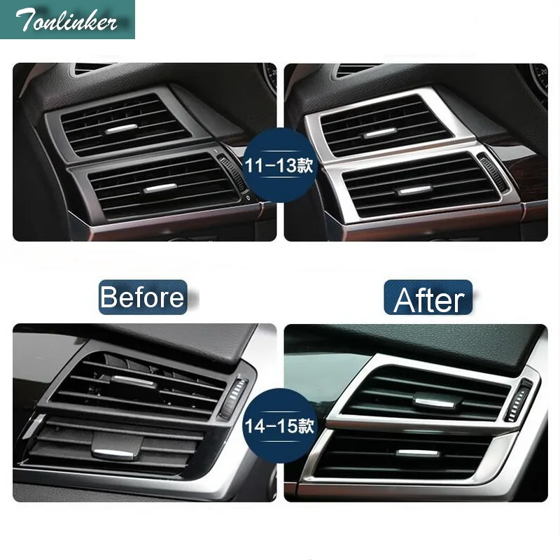 Tonlinker 2-4 PCS Car style DIY Stainless Steel Dashboard Vent Light Box Cover Case Stickers for Bmw X5 X6 2009-16 Accessories
Tonlinker 2-4 PCS Car style DIY Stainless Steel Dashboard Vent Light Box Cover Case Stickers for Bmw X5 X6 2009-16 Accessories