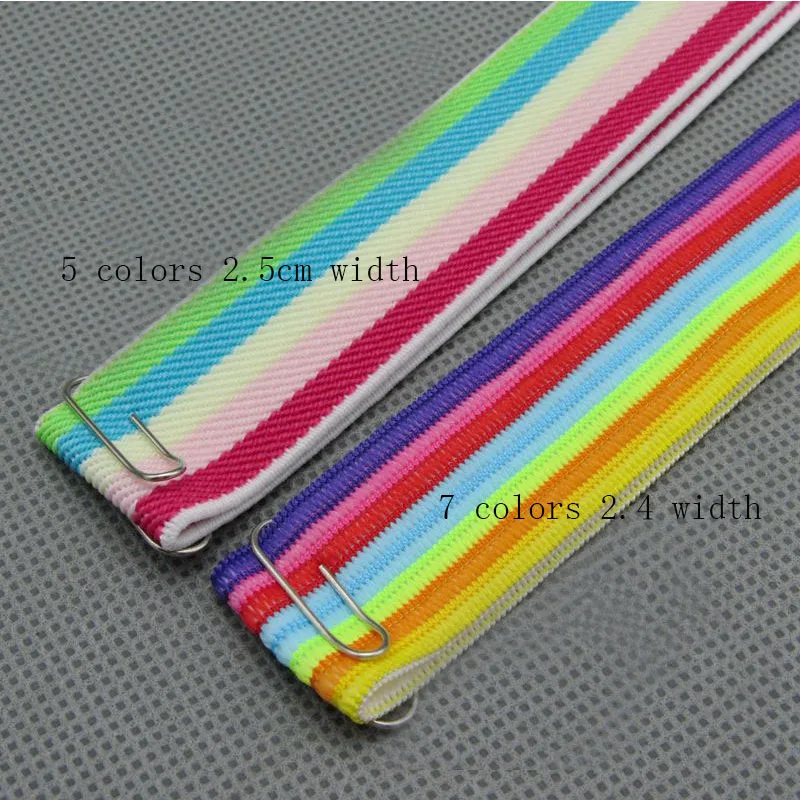 

1pc Rainbow Stripped Ribbon Webbing Strap Trim Weave Lace Elastic Trim diy Clothes Hairbands