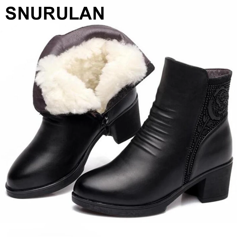 SNURULAN Fashion Genuine Leather Boots Women Shoes Comfortable Thicken Warm Wool Boots Snow Boots Winter Women BootsE575
SNURULAN Fashion Genuine Leather Boots Women Shoes Comfortable Thicken Warm Wool Boots Snow Boots Winter Women BootsE575