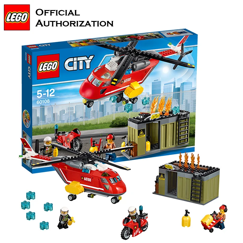 Фото Строительные блоки пожарный самолет игрушка городская серия - купить