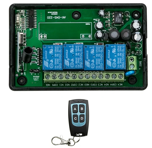 New AC85V~250V 4CH RF Wireless Remote Control System / Radio Switch remote switch receiver for Appliances Gate Garage Door
New AC85V~250V 4CH RF Wireless Remote Control System / Radio Switch remote switch receiver for Appliances Gate Garage Door