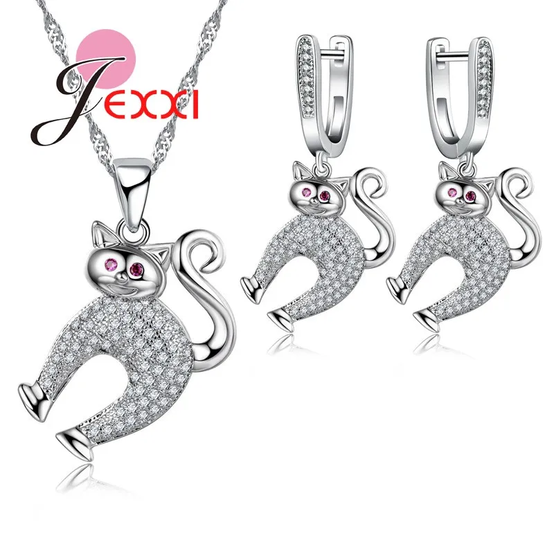 Unique Design Top Quality Cat Jewelry Set For Women Fashion 925 Sterling Silver Pendant Necklaces Earrings Set
Unique Design Top Quality Cat Jewelry Set For Women Fashion 925 Sterling Silver Pendant Necklaces Earrings Set