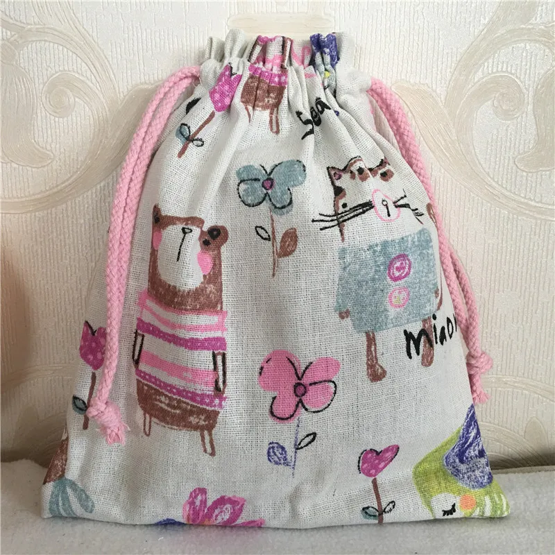 1 шт. многоцелевой органайзер для хранения из хлопка и льна|animal drawings|animal gift baganimal bag