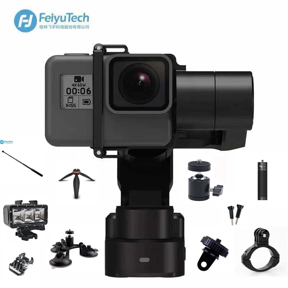 Водонепроницаемый 3 осевой шарнирный стабилизатор FeiyuTech WG2X переносной для Gopro Hero7