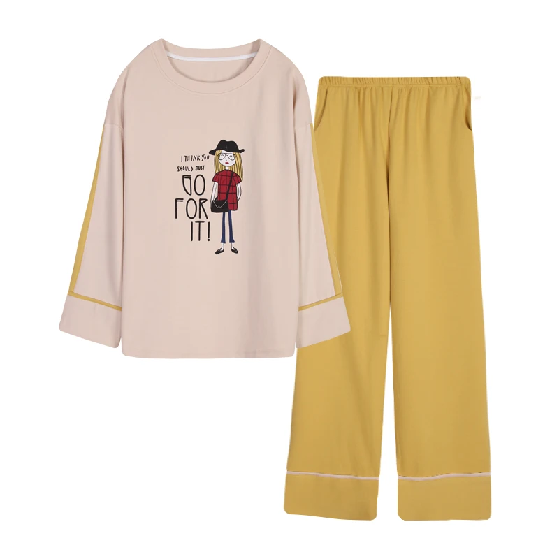BZEL Cotton Pajama Suit Ladies Pyjamas Long-sleeved Pijamas Round-neck Sleepwear Cartoon Lovely Underwear Sleep Lounge Lingerie
BZEL Cotton Pajama Suit Ladies Pyjamas Long-sleeved Pijamas Round-neck Sleepwear Cartoon Lovely Underwear Sleep Lounge Lingerie