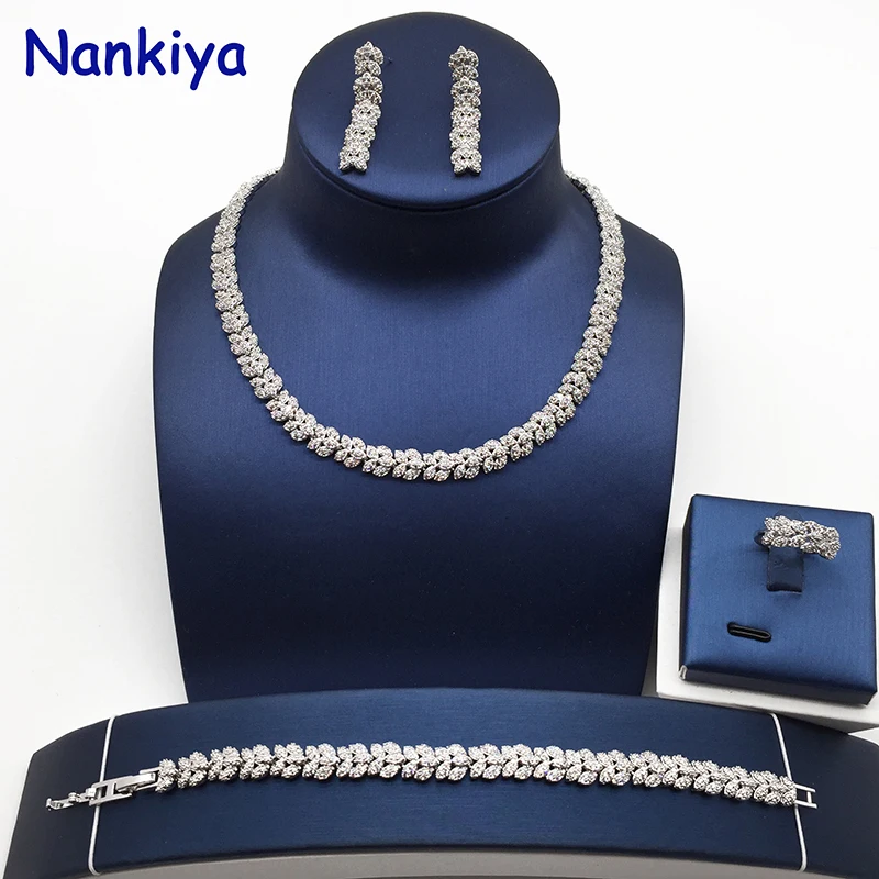 Nankiya Brilliant Flower Jewelry Set 2018 Micro Paved Cubic Zirconia Tennis Wedding Jewelry Sets Bridal Party Accessory NC516
Nankiya Brilliant Flower Jewelry Set 2018 Micro Paved Cubic Zirconia Tennis Wedding Jewelry Sets Bridal Party Accessory NC516