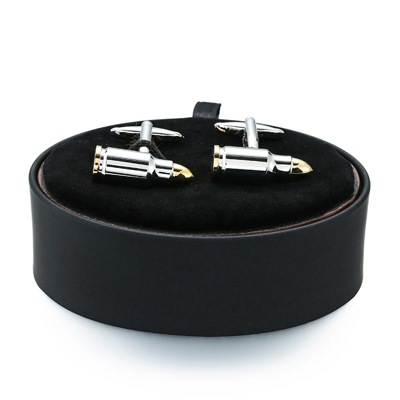 DY New Mens French Cufflinks black leather box set of gold and silvery bullet Cufflinks veteran gift set free shipping
DY New Mens French Cufflinks black leather box set of gold and silvery bullet Cufflinks veteran gift set free shipping