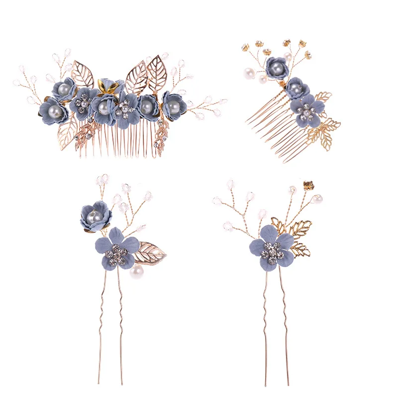 Luxury Blue Flower Hair Combs Headdress Prom Bridal Wedding Hair Accessories Gold Leaves Hair Jewelry Hair Pins Accessories
Luxury Blue Flower Hair Combs Headdress Prom Bridal Wedding Hair Accessories Gold Leaves Hair Jewelry Hair Pins Accessories