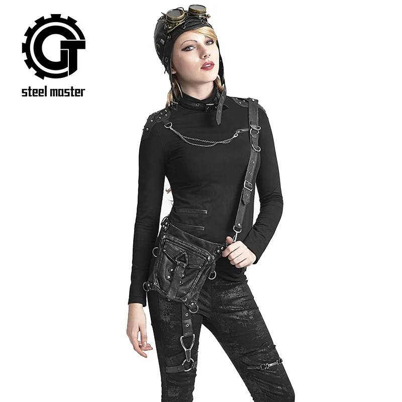 Punk Motorcycle Waist Bag Pack Men Women Messenger Bag Mini Steampunk Retro Rock Bags Black Vintage Small Bag
Punk Motorcycle Waist Bag Pack Men Women Messenger Bag Mini Steampunk Retro Rock Bags Black Vintage Small Bag