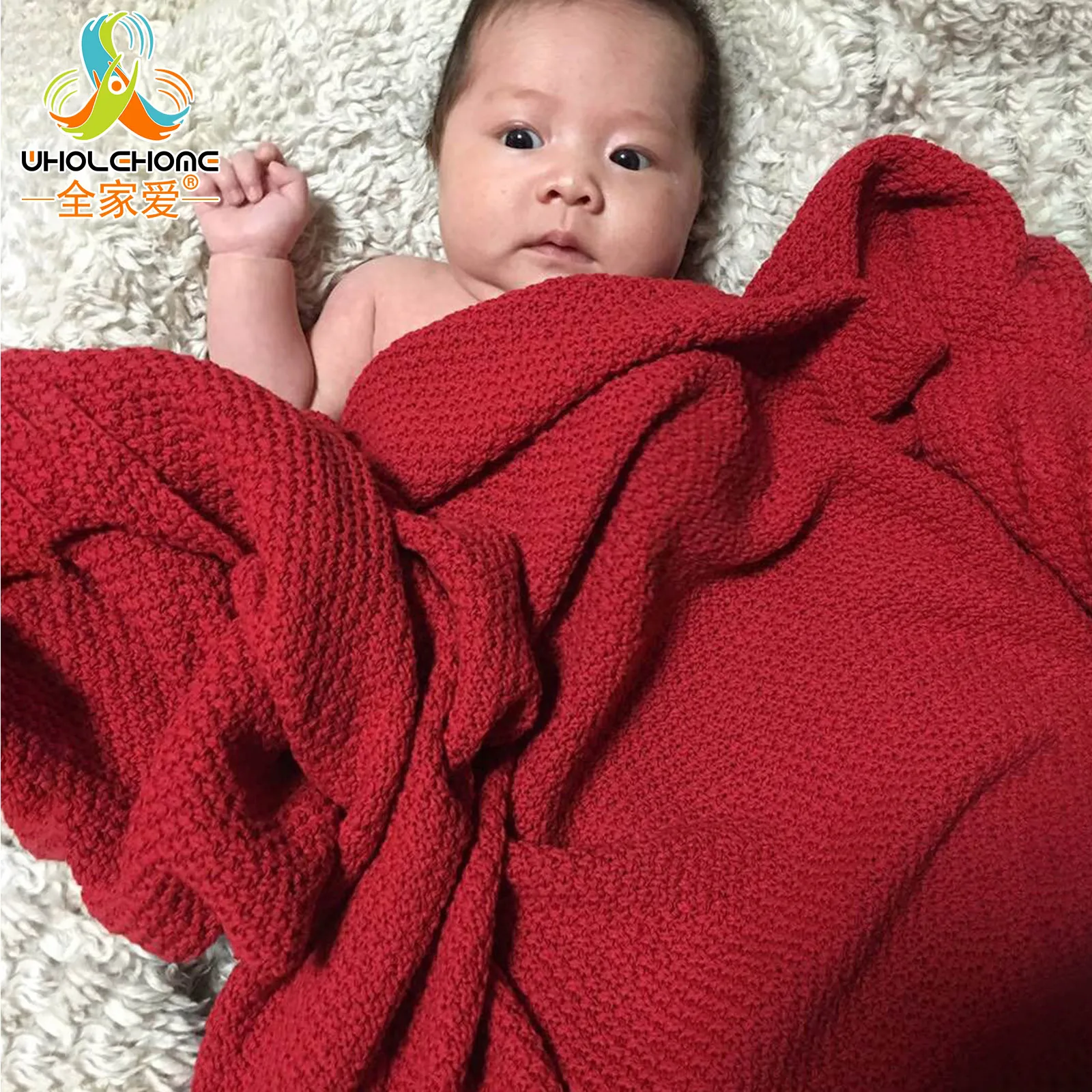 Фото Высококачественное шерстяное одеяло ярких цветов для младенцев детское