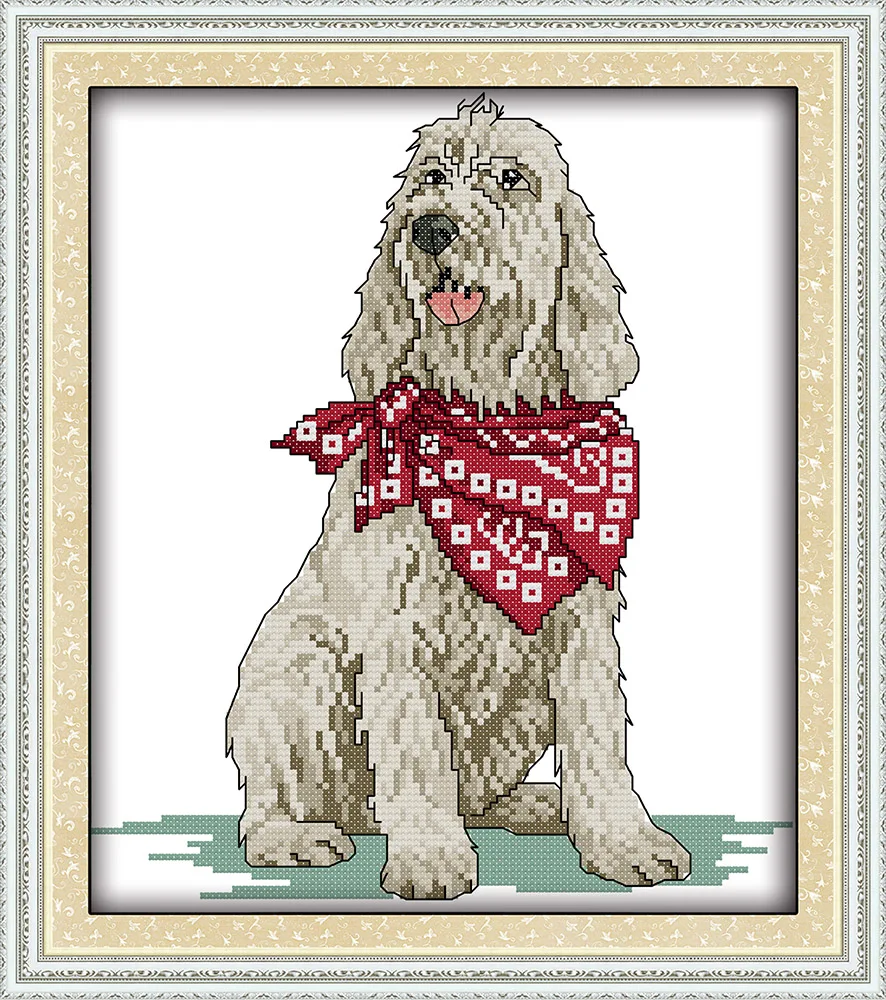 

Набор для вышивки крестиком собаки с шарфом 14ct 11ct предварительно штампованный холст вышивка крестиком животное сделай сам ручная работа рукоделие