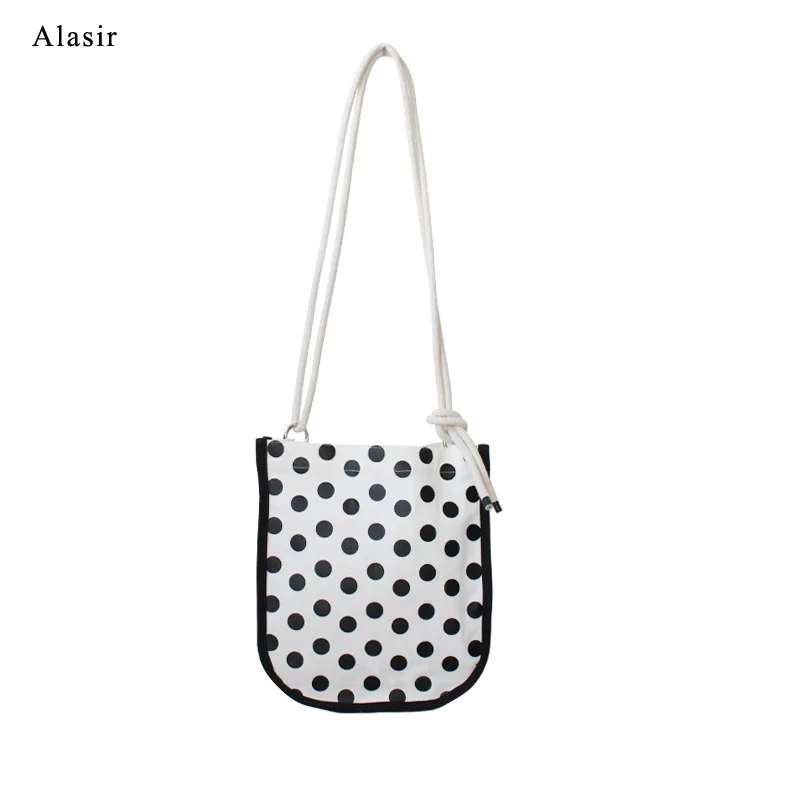 Alasir Ins Wave Point Canvas Bag Vintage Artsy Beach Crossbody Fashion Female Magnetic Buckle | Багаж и сумки