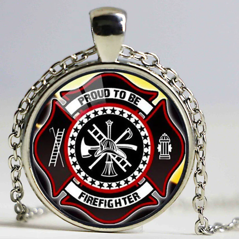 Фото Ожерелье с черным покрытием для пожарного длинное ювелирное изделие со