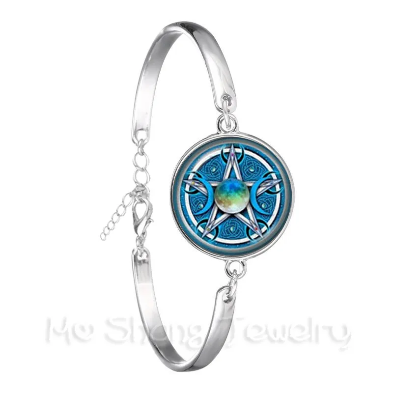Triple Moon Goddess Chain Bracelet Pentagram Witch Jewelry 18mm Glass Dome Wiccan Silver Plated Charm Wicca Jewelry For Women
Triple Moon Goddess Chain Bracelet Pentagram Witch Jewelry 18mm Glass Dome Wiccan Silver Plated Charm Wicca Jewelry For Women