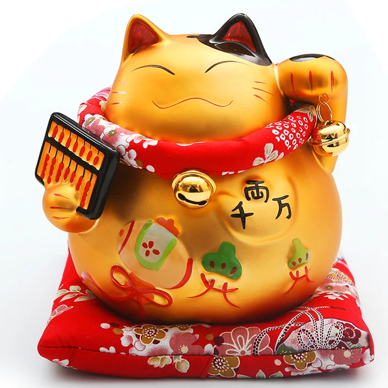 6 inch Golden Ceramic Maneki Neko Statue Lucky Cat Money Box Feng Shui Figurine Home Decor Ornament
6 inch Golden Ceramic Maneki Neko Statue Lucky Cat Money Box Feng Shui Figurine Home Decor Ornament