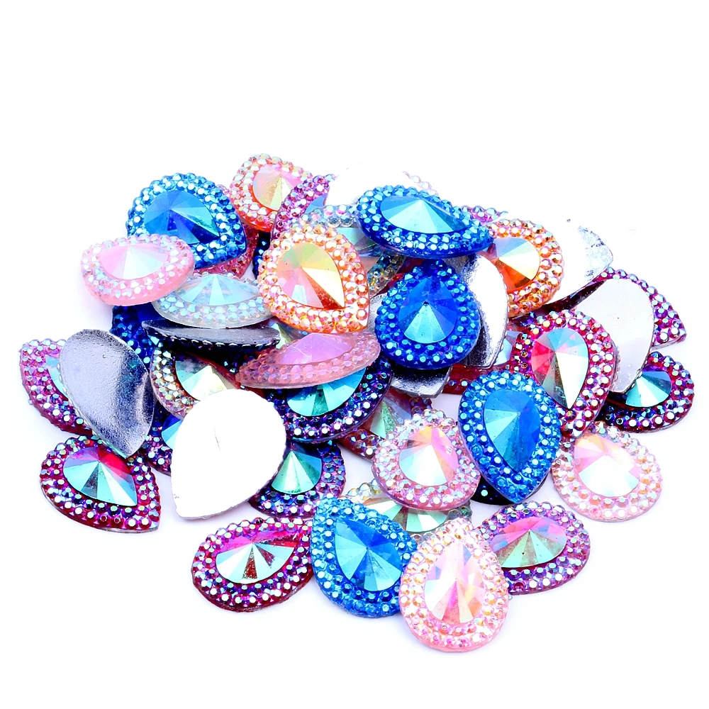 13x18mm 100pcs/lot AB Colors Resin Rhinestones Tear Drop Cabochons Flatback Resin Stones Strass For Jewelry Making Decoration
13x18mm 100pcs/lot AB Colors Resin Rhinestones Tear Drop Cabochons Flatback Resin Stones Strass For Jewelry Making Decoration