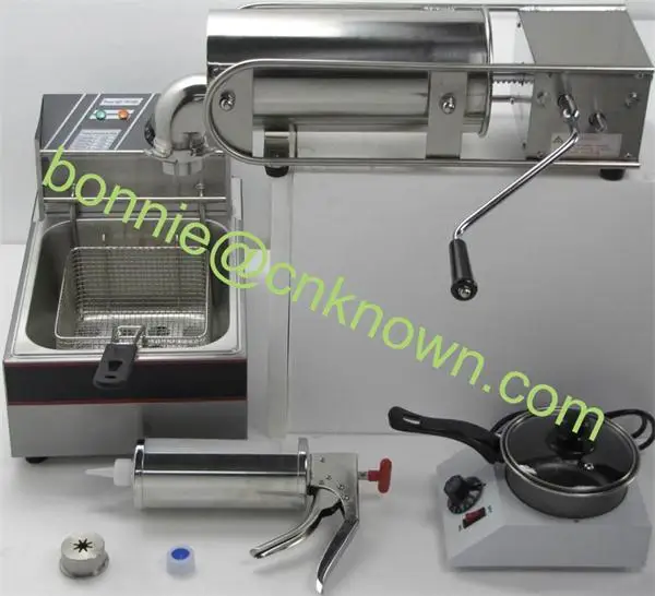 Commercial Stainless steel(#304) spain churros machine with fryer chocolate melting pot chocolate jam filling machine
Commercial Stainless steel(#304) spain churros machine with fryer chocolate melting pot chocolate jam filling machine