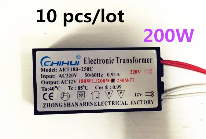 3 year warranty 10psc High quality 200W Electronic Transformer 220V-12V LED Halogen Light Bulb Lamp Power Driver Supply
3 year warranty 10psc High quality 200W Electronic Transformer 220V-12V LED Halogen Light Bulb Lamp Power Driver Supply