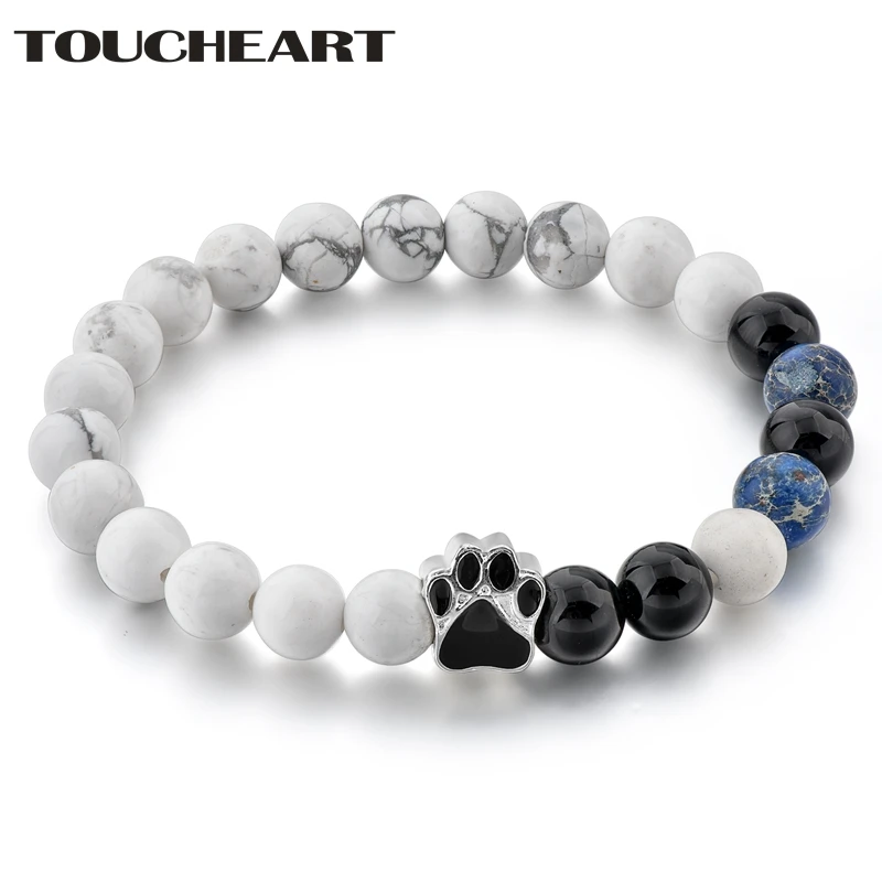 TOUCHEART NEW Custom Trendy Silver Dog Paw Charm Distance Bangles Bracelets For Men Women Natural Stone Bead Bracelet SBR180135
TOUCHEART NEW Custom Trendy Silver Dog Paw Charm Distance Bangles Bracelets For Men Women Natural Stone Bead Bracelet SBR180135