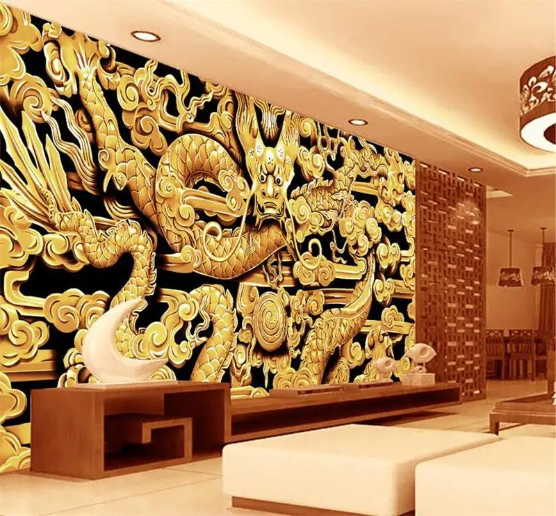 3D Настенные обои для комнаты китайский рельеф дракона фото на заказ нетканый