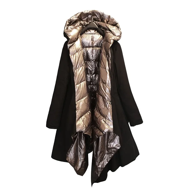 high quality 2019 winter jacket women down jackets coat street snap metal shiny women's duck down coat outerwear Long parka
high quality 2019 winter jacket women down jackets coat street snap metal shiny women's duck down coat outerwear Long parka