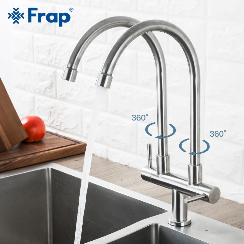 Кухонный Смеситель Frap Y40098, кран из нержавеющей стали 304 с двойной ручкой, одно отверстие, одна холодная вода, для раковины
Кухонный Смеситель Frap Y40098, кран из нержавеющей стали 304 с двойной ручкой, одно отверстие, одна холодная вода, для раковины