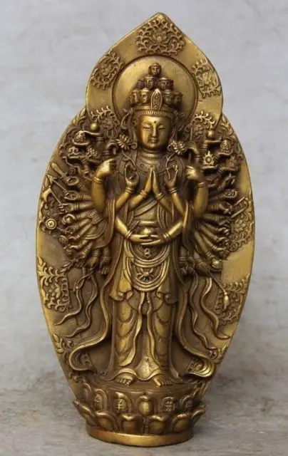 Exquisite Chinese Brass Stand 1000-Arm Avalokiteshvara Kwan-yin Guanyin God Buddha Statue
Exquisite Chinese Brass Stand 1000-Arm Avalokiteshvara Kwan-yin Guanyin God Buddha Statue