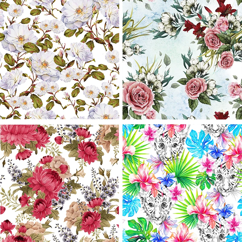 Stretch Polyester fabric high-grade Floral 3D Digital printing cloth thin section dress fabric diy clothing sewing patchwork
Stretch Polyester fabric high-grade Floral 3D Digital printing cloth thin section dress fabric diy clothing sewing patchwork