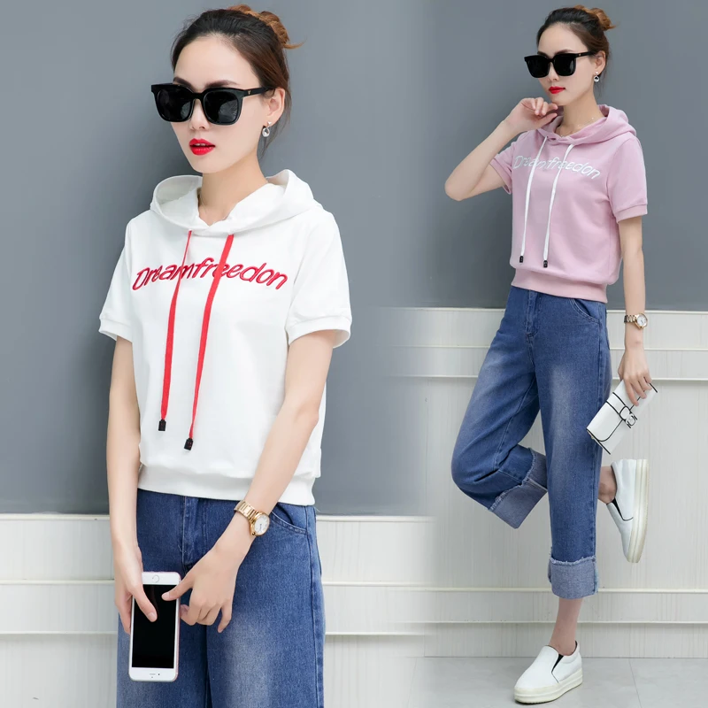 Spring 2018 girl new short sleeve hoodies sweatshirt & denim jeans pants letter fashion suit two-piece outfit casual women S-XXL
Spring 2018 girl new short sleeve hoodies sweatshirt & denim jeans pants letter fashion suit two-piece outfit casual women S-XXL