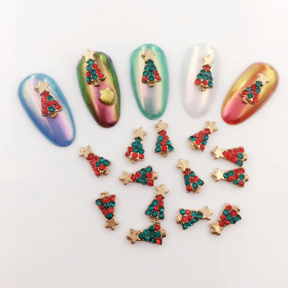 LEAMX 10Pcs/Lot 3D Rhinestones Decorations Green Glitter Star Christmas Tree Design Adhesives Nail Art DIY Studs Supplies Alloy
LEAMX 10Pcs/Lot 3D Rhinestones Decorations Green Glitter Star Christmas Tree Design Adhesives Nail Art DIY Studs Supplies Alloy